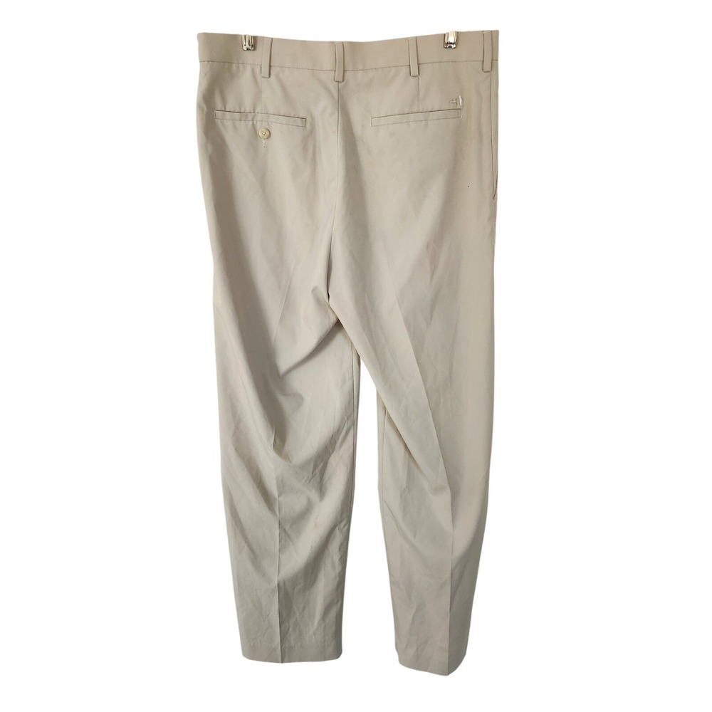 Grand Slam Performance Khaki Flat Front Mens Chino Pants 34x32 FLAW - Picture 3 of 12